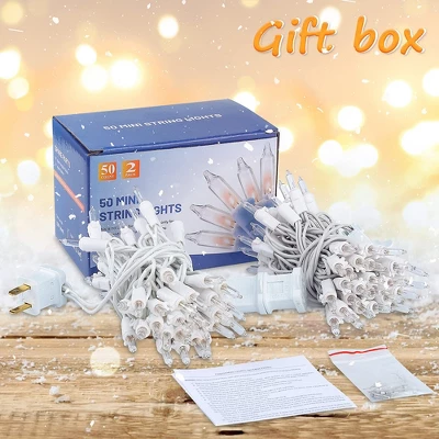 Itopfox Clear Christmas Lights Set, 2Pack 50Count Incandescent Mini String Lights With White Wire For Indoor Christmas Tree Garland Birthday Wedding 6 Itopfox Clear Christmas Lights Set, 2Pack 50Count Incandescent Mini String Lights With White Wire For Indoor Christmas Tree Garland Birthday Wedding - Image 6