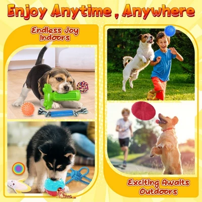 Itopfox 25 Pack Puppy Dog Toys For Teething, Entertainment & Interaction, Chew Toys With Rope, Treat Balls And Squeaky Toys For Puppies & Small Dogs 3 Itopfox 25 Pack Puppy Dog Toys For Teething, Entertainment & Interaction, Chew Toys With Rope, Treat Balls And Squeaky Toys For Puppies & Small Dogs - Image 3