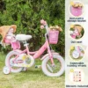 Itopfox Girls Princess Style Bike With Doll-Seat & Basket & Training Wheels For Kids Ages 2-13, Multiple Colors