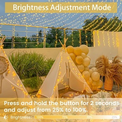 Itopfox Connectable 200 LED String Lights Indoor Outdoor, 66FT Warm White Christmas Lights Waterproof, 13 Modes With Timer, Twinkle Fairy Lights Plug 2 Itopfox Connectable 200 LED String Lights Indoor Outdoor, 66FT Warm White Christmas Lights Waterproof, 13 Modes With Timer, Twinkle Fairy Lights Plug - Image 2