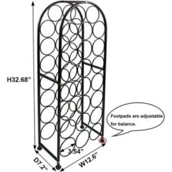 Itopfox 23 Bottle Arched Freestanding Floor Metal Wine Rack Holder Stand For Kitchen Bar Cellar Dining Room Black -Kid's Home GUEST 6f142125 524c 4744 9513 98072eb31957