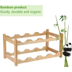 Itopfox 2-Tier Bamboo Wine Rack - Eco-Friendly, Space-Saving Storage For 8 Bottles, Easy Assembly For Kitchen, Pantry, Bar, Or Home Decor -Kid's Home GUEST 6f42c727 9f5f 47f2 9638 d15c4ad69499