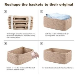 Itopfox 3 Pack Small Storage Baskets For Organizing, Cute Woven Decorative Gift Baskets For Shelves, Mini Closet Organizer Bins With Handles 13 Itopfox 3 Pack Small Storage Baskets For Organizing, Cute Woven Decorative Gift Baskets For Shelves, Mini Closet Organizer Bins With Handles -Kid's Home GUEST 6f748844 38f8 4fa2 bb8c e973fefbc0ba