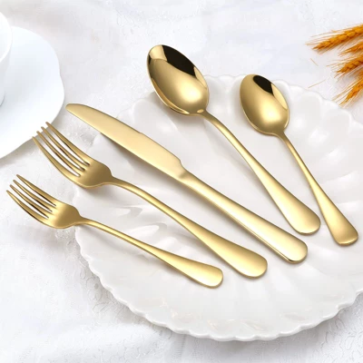 Itopfox 20-Piece Gold Flatware Set, Stainless Steel Cutlery Kitchen Utensil Set, Tableware Service For 4, Includes Dinner Knives, Forks, Spoons 5 Itopfox 20-Piece Gold Flatware Set, Stainless Steel Cutlery Kitchen Utensil Set, Tableware Service For 4, Includes Dinner Knives, Forks, Spoons - Image 5