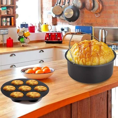 Itopfox 9 Inch Air Fryer Accessories Set With Cupcake Pan, Pizza Pan, Silicone Baking Cup, Recipe Cookbook For 5.3Qt - 6.8Qt Air Fryers 6 Itopfox 9 Inch Air Fryer Accessories Set With Cupcake Pan, Pizza Pan, Silicone Baking Cup, Recipe Cookbook For 5.3Qt - 6.8Qt Air Fryers - Image 6