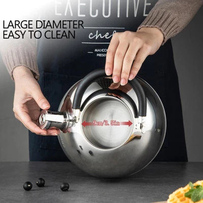 Itopfox 304 Stainless Steel Whistling Tea Kettle, 3 Quart Capacity, Suitable For Induction & Gas Stove Tops, Fast Boiling 6 Itopfox 304 Stainless Steel Whistling Tea Kettle, 3 Quart Capacity, Suitable For Induction & Gas Stove Tops, Fast Boiling - Image 6