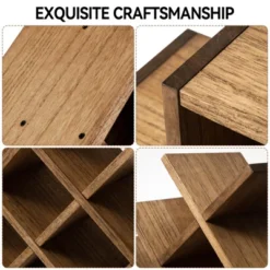 Itopfox 8-Bottle Countertop Wine Rack, Wooden 3-Tier Wine Bottle Holder For Bar Table, Wine Cabinet, Free Standing Display And Storage Shelves Brown -Kid's Home GUEST 70290dce b854 4f45 8a9d 949bf7798b06