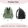 Itopfox Large Capacity Water-Resistant Diaper Backpack With Insulated Pockets, Stroller Buckle, Anti-Theft Design, Green Nylon