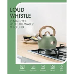 Itopfox Stovetop Whistling Tea Kettle, 2.1 Quart Stainless Steel Teapot With Heat-Resistant Handle, Compatible With All Stoves -Kid's Home GUEST 70e1dc1d eb50 4711 85c4 962f8eaacfdd