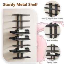 Itopfox 8-Tier Wall Mount Wine Rack For Bottles Display And Storage, Hanging Organizer For Living Room, Dining Room, Wine Cellar, Bar, Black 14 Itopfox 8-Tier Wall Mount Wine Rack For Bottles Display And Storage, Hanging Organizer For Living Room, Dining Room, Wine Cellar, Bar, Black -Kid's Home GUEST 71428666 b03f 4119 8fc4 43ef144e43e5