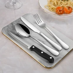Itopfox 24-Piece Silverware Set With Steak Knives, Flatware Set For 4 Food-Grade Stainless Steel Cutlery Set Includes Knife Spoon Fork, Mirror Finish 12 Itopfox 24-Piece Silverware Set With Steak Knives, Flatware Set For 4 Food-Grade Stainless Steel Cutlery Set Includes Knife Spoon Fork, Mirror Finish -Kid's Home GUEST 71c6d45c ae59 46c9 9322 ccb58b8ee8da