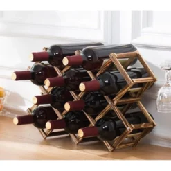 Itopfox Freestanding Stackable Wine Rack Organizer For Countertop And Cabinets With Foldable Design And Scratch-Resistant Protector -Kid's Home GUEST 71eed8dd ca66 4743 aecb a383d7f80ffd