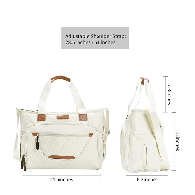 Itopfox Large Diaper Tote Bag With Laptop Compartment, Insulated Pockets, Multiple Storage For Baby Essentials, Travel Friendly 2 Itopfox Large Diaper Tote Bag With Laptop Compartment, Insulated Pockets, Multiple Storage For Baby Essentials, Travel Friendly - Image 2