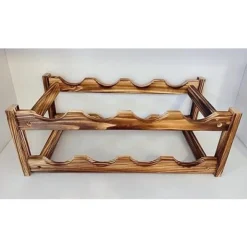 Itopfox 8-Bottle Wine Rack - Premium Carbonized Pine Wood, Two-Tier Countertop Design For Kitchen, Dining Room Or Bar -Kid's Home GUEST 722666ff da0e 4cbe a9f5 658a6e14c908