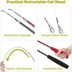 Itopfox Interactive Cat Toy With Retractable Wand & Feather Refills For Indoor Cats To Chase, Exercise & Play -Kid's Home GUEST 724ec749 7ddc 4310 ac48 9dbb23672857