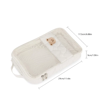 Itopfox 2-Pack Waterproof Diaper Organizer Pouches With Mesh Bag, Reusable And Washable For Cloth Diapers, White 2 Itopfox 2-Pack Waterproof Diaper Organizer Pouches With Mesh Bag, Reusable And Washable For Cloth Diapers, White - Image 2