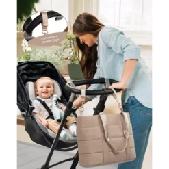 Itopfox Puffer Baby Diaper Tote Bag With Changing Pad & Pacifier Case, Waterproof & Lightweight For Travel, 15.6inch -Kid's Home GUEST 739d2f4c 627c 4b6c a6f4 73187615bedd