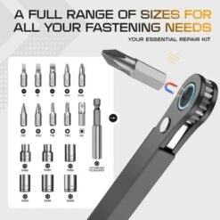 Itopfox Right Angle Ratcheting Screwdriver Set - 90 Degree Offset Mini Ratchet Wrench With Bit Socket For Tight Spaces, Cool Gadgets EDC Gear Tool