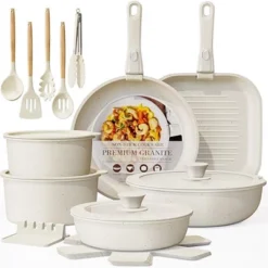Itopfox 23-Piece Nonstick Cookware Set With Detachable Handles, Oven Safe & Induction Ready, Stackable Ceramic Pots And Pans, Cream White 17 Itopfox 23-Piece Nonstick Cookware Set With Detachable Handles, Oven Safe & Induction Ready, Stackable Ceramic Pots And Pans, Cream White -Kid's Home GUEST 74dcc72f 2d5c 4c9f 98a1 d31d5cf0aa75