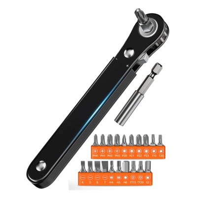 Itopfox Ratchet Screwdriver Set, EDC Gear Tool Pocket Ratcheting Screwdriver, Stocking Stuffers For Men, 90 Degree Right Angle Mini Ratchet Set 6 Itopfox Ratchet Screwdriver Set, EDC Gear Tool Pocket Ratcheting Screwdriver, Stocking Stuffers For Men, 90 Degree Right Angle Mini Ratchet Set - Image 6