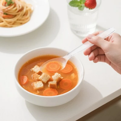 Itopfox 150 Pcs Clear Heavy Duty Plastic Silverware Set, Disposable Forks Spoons Knives For Wedding Party Supplies & Everyday Use 6 Itopfox 150 Pcs Clear Heavy Duty Plastic Silverware Set, Disposable Forks Spoons Knives For Wedding Party Supplies & Everyday Use - Image 6