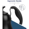 Itopfox Tea Kettle With Thermometer, Stovetop Gooseneck Kettle For Pour Over Coffee, Matte Black Camping & Home Kitchen Water Boiler, 1 Pack