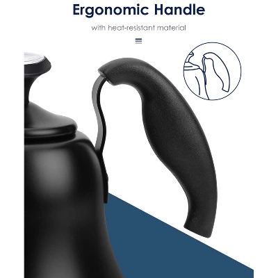 Itopfox Tea Kettle With Thermometer, Stovetop Gooseneck Kettle For Pour Over Coffee, Matte Black Camping & Home Kitchen Water Boiler, 1 Pack 1 Itopfox Tea Kettle With Thermometer, Stovetop Gooseneck Kettle For Pour Over Coffee, Matte Black Camping & Home Kitchen Water Boiler, 1 Pack