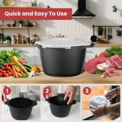 Itopfox Large Microwave Cookware Steamer With Removable Filter And Lockable Lid - BPA Free, Dishwasher Safe For Cooking Vegetables And More -Kid's Home GUEST 7613fad9 23a2 4c85 9ca6 3871664bd3dc