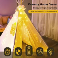 Itopfox 300LED Fairy Curtain Lights, Warm White USB Plug In 8 Modes String Hanging Lights With Remote For Bedroom, Indoor, Outdoor, Weddings, Party 9 Itopfox 300LED Fairy Curtain Lights, Warm White USB Plug In 8 Modes String Hanging Lights With Remote For Bedroom, Indoor, Outdoor, Weddings, Party -Kid's Home GUEST 765576a0 f124 422c acec 963ead2adde6