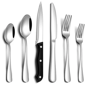 Itopfox 24-Piece Silverware Set With Steak Knives, Stainless Steel Flatware Set For 4, Includes Spoons, Knives, Dishwasher Safe For Home & Restaurant 7 Itopfox 24-Piece Silverware Set With Steak Knives, Stainless Steel Flatware Set For 4, Includes Spoons, Knives, Dishwasher Safe For Home & Restaurant - Image 7