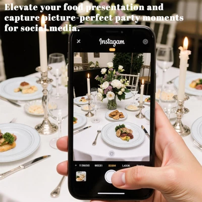 Itopfox Elegant Silver Plastic Dinnerware Set - Disposable Plates, Dessert Plates, Silver Rim Cups & Cutlery For Weddings, Parties - 50 Guest Service 3 Itopfox Elegant Silver Plastic Dinnerware Set - Disposable Plates, Dessert Plates, Silver Rim Cups & Cutlery For Weddings, Parties - 50 Guest Service - Image 3