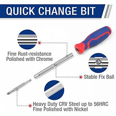 Itopfox 15-in-1 Multi-bit Screwdriver Set With Ergonomic Handle, Includes Slotted, Phillips, Torx, And Square Bits For Versatile Use 5 Itopfox 15-in-1 Multi-bit Screwdriver Set With Ergonomic Handle, Includes Slotted, Phillips, Torx, And Square Bits For Versatile Use - Image 5