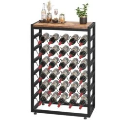 Itopfox 6-Tier Free Standing Wine Rack With Wooden Table Top, Sturdy Metal Bottle Holder For Kitchen Bar Pantry, Holds 30 Bottles -Kid's Home GUEST 78a80011 e349 44b6 8512 8630b794dd8a