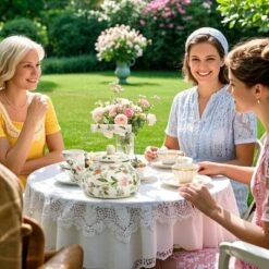 Itopfox Vintage Enamel Tea Kettle, Green Floral Steel Teapot With Cool Touch Porcelain Handle For Stovetop, Home Kitchen Decor, Gift For Housewarming -Kid's Home GUEST 78db4a33 af99 440d a300 04bb4c019fe1