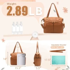 Itopfox Convertible Diaper Bag Backpack With 14 Pockets, Insulated Bottle Holders, Changing Pad, And Laptop Compartment, Vegan Leather And Nylon -Kid's Home GUEST 7986e1ad 6deb 4329 b149 91bc6c95cab3