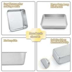 Itopfox Stainless Steel Bakeware Set Of 8, Non-Toxic Oven Safe Pans For Baking, Roasting, Includes Lasagna, Cake, Loaf & Muffin Pans, Dishwasher Safe 11 Itopfox Stainless Steel Bakeware Set Of 8, Non-Toxic Oven Safe Pans For Baking, Roasting, Includes Lasagna, Cake, Loaf & Muffin Pans, Dishwasher Safe -Kid's Home GUEST 79a40011 8a24 4dfa b8ff 6f930559cf1c