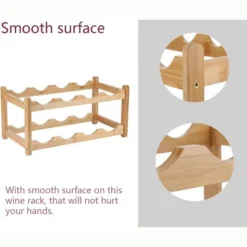 Itopfox 2-Tier Bamboo Wine Rack - Eco-Friendly, Space-Saving Storage For 8 Bottles, Easy Assembly For Kitchen, Pantry, Bar, Or Home Decor -Kid's Home GUEST 79c0329d f78c 4a1d b4a7 880fd415c579
