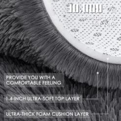 Itopfox Soft Fluffy Shaggy Area Rug For Living Room, Bedroom, Kids, Girls, Boys, Dorms, Nursery Rooms, Home Decor Aesthetic, Machine Washable, Grey 15 Itopfox Soft Fluffy Shaggy Area Rug For Living Room, Bedroom, Kids, Girls, Boys, Dorms, Nursery Rooms, Home Decor Aesthetic, Machine Washable, Grey -Kid's Home GUEST 7b382db0 6d4b 47fa b1e2 809fbe45a7fa