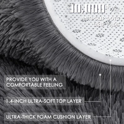 Itopfox Soft Fluffy Shaggy Area Rug For Living Room, Bedroom, Kids, Girls, Boys, Dorms, Nursery Rooms, Home Decor Aesthetic, Machine Washable, Grey 7 Itopfox Soft Fluffy Shaggy Area Rug For Living Room, Bedroom, Kids, Girls, Boys, Dorms, Nursery Rooms, Home Decor Aesthetic, Machine Washable, Grey - Image 7