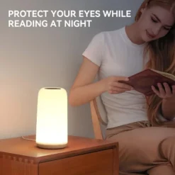 Itopfox Touch Bedside Table Lamp, Sleek Design & RGB Mode 3 Way Dimmable LED Lamp With Warm White Lights Multi-Color Smart Nightstand For Living Room -Kid's Home GUEST 7d9b9024 e321 4142 9e01 d2e40636a453