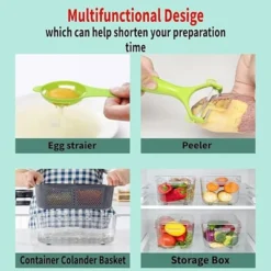 Itopfox 22-in-1 Vegetable Chopper With Container, Multi-Purpose Veggie Dicer & Food Cutter For Onion, Tomato, Includes 13 Blades & Lemon Squeezer -Kid's Home GUEST 7fccf2a9 0ac9 42e6 b52f 72abf623a4b9