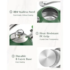 Itopfox Harriet Tea Kettle Stovetop, 2.5 Quart Whistling Stainless Steel Tea Pot With 3-Layer Base Unique Ergonomic Handle, Includes Pot Holder & Mat 10 Itopfox Harriet Tea Kettle Stovetop, 2.5 Quart Whistling Stainless Steel Tea Pot With 3-Layer Base Unique Ergonomic Handle, Includes Pot Holder & Mat -Kid's Home GUEST 7fd6768c ba02 4f0f 8637 3726218ceabf