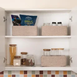 Itopfox 3 Pack Small Storage Baskets For Organizing, Cute Woven Decorative Gift Baskets For Shelves, Mini Closet Organizer Bins With Handles 12 Itopfox 3 Pack Small Storage Baskets For Organizing, Cute Woven Decorative Gift Baskets For Shelves, Mini Closet Organizer Bins With Handles -Kid's Home GUEST 80852dbd d6ae 4a41 bcc5 f6ecfdb9c825