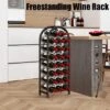 Itopfox Freestanding Floor Wine Rack - Metal Holder Stand Organizer For 23 Bottles, Black, Space-saving Design