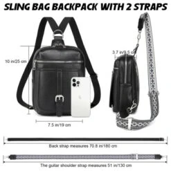 Itopfox 2-in-1 Sling Backpack With Removable Straps, Crossbody Purse For Women, Faux Leather Fanny Pack, Travel & Diaper Bag -Kid's Home GUEST 82a50111 7872 4cf9 b653 2f2e294cbe79