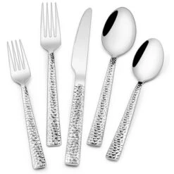 Itopfox 40-Piece Stainless Steel Flatware Set For 8, Hammered Square Silverware With Mirror Finish, Dishwasher Safe Cutlery Set For Home & Restaurant -Kid's Home GUEST 83b0788b 4c34 4fef a335 5655df9a847b