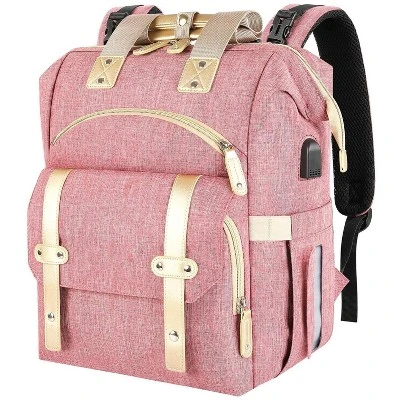 Itopfox Pink Diaper Backpack For Women With Insulated Pockets, USB Charging Port, RFID Anti-Theft Pocket, Stroller Straps, And Waterproof Fabric 7 Itopfox Pink Diaper Backpack For Women With Insulated Pockets, USB Charging Port, RFID Anti-Theft Pocket, Stroller Straps, And Waterproof Fabric - Image 7