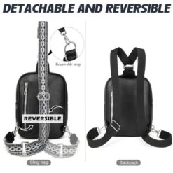 Itopfox 2-in-1 Sling Backpack With Removable Straps, Crossbody Purse For Women, Faux Leather Fanny Pack, Travel & Diaper Bag -Kid's Home GUEST 8443423e fded 4d97 9a07 fb80b513aa22