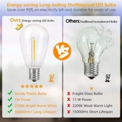 Itopfox 96FT LED Outdoor String Lights, Dimmable Waterproof Patio Lights With Shatterproof Edison Vintage Bulbs For Backyard Porch Garden -Kid's Home GUEST 84563585 5815 4fe9 afcb e0dfc4c87d4e