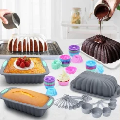 Itopfox 72-Piece Silicone Bakeware Set, Nonstick Baking Pans With Cake & Loaf Pans, Baking Cups, Measuring Cups & Spoons, Oven & Dishwasher Safe -Kid's Home GUEST 84638b35 1f24 4068 8548 3f2eaeff66e5